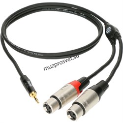 KLOTZ KY8-180 компонентный кабель серии MiniLink с разъемами stereo mini jack - 2 XLR мама, цвет черный, 1.8 метра - фото 163780