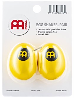 MEINL ES2-Y PLASTIC EGG SHAKER набор из двух шейкеров, пластик, цвет желтый - фото 164131