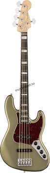 FENDER AM ELITE J BASS V EB SATIN JPM 5-струнная бас-гитара, цвет зеленый металлик, в комплекте кейс - фото 164778