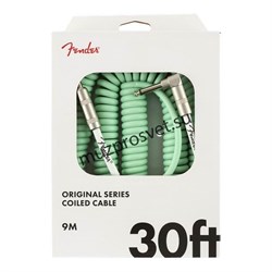 FENDER 30' OR COILS SFG витой инструментальный кабель, зеленый, 30' (9,14 м) - фото 164968