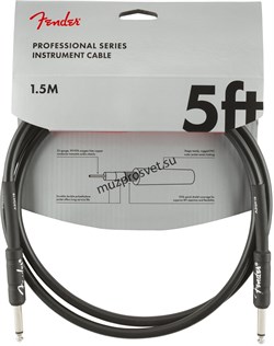 FENDER FENDER 5' INST CABLE BLK инструментальный кабель, черный, 5' (1,52 м) - фото 164987