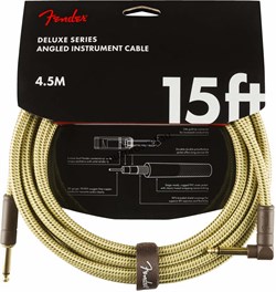 FENDER DELXUE 15' ANGL INST CABLE TWD инструментальный кабель, твид, 15' (4,6 м) - фото 165005