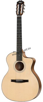 TAYLOR 114CE-N электроакустическая гитара, цвет натуральный, в комплекте чехол - фото 165384