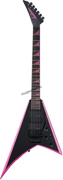 JACKSON RRX24 - BLK W NPK BVLS электрогитара Randy Rhoads, цвет черный с розовыми полосами. - фото 166057