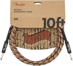 FENDER 10' INST CABLE, RAINBOW инструментальный кабель, 10' (3,05 м) - фото 166525