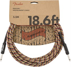 FENDER 18.6' INST CABLE, RAINBOW инструментальный кабель, 18.6' (5,7 м) - фото 166555