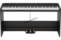 KORG B2SP BK цифровое пианино, взвешенная клавиатура, 12 тембров, стойка, педали и адаптер питания в комплекте, цвет черный - фото 166827