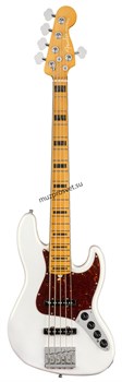 FENDER American Ultra Jazz Bass® V, Maple Fingerboard, Arctic Pearl электрогитара, цвет белый в комплекте кейс - фото 166909