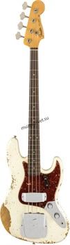 FENDER 1961 JAZZ BASS® HEAVY RELIC®, ROSEWOOD FINGERBOARD, AGED OLYMPIC WHITE 4-х струнная бас-гитара, цвет винтажный белый - фото 167217