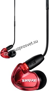 SHURE SE535LTD+UNI-EFS наушники внутриканальные (наушники вставные), три драйвера, цвет 'сияющий красный'. Кабель TRRS 3.5мм - фото 167256