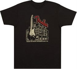 FENDER AMP BUILDING T-SHIRT, COAL M футболка, размер M - фото 167282