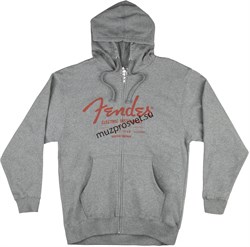 FENDER INSTRUMENTS ZIP HOODIE XL мужская толстовка с капюшоном, цвет серый, размер XL - фото 167344