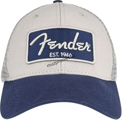 FENDER EMBROIDERED 3D SNP BK , CHROME & NVY кепка - фото 167471