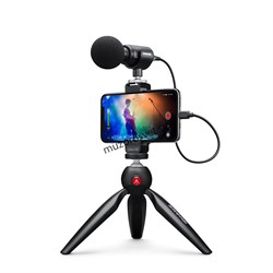 SHURE MOTIV MV88+ цифровой микрофон для создания контента (микрофон MV88, подставка-трипод, зажим для смартфона, кабели) - фото 168311