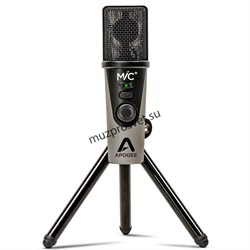 Apogee MiC Plus USB микрофон конденсаторный с выходом на наушники, 96 кГц. Кардоидный. Настольная подставка в комплекте. Для Windows, Mac, iPad, iPhone, iPod touch - фото 168803