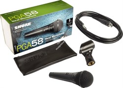 SHURE PGA58-QTR-E кардиоидный вокальный микрофон c выключателем, с кабелем XLR -1/4' - фото 17800