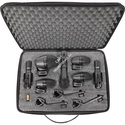SHURE PGADRUMKIT7 набор микрофонов для ударных, включает в себя: PGA52 х 1, PGA56 х 3, PGA57 х 1, PGA81 х 2, держатели, кабели - фото 18873