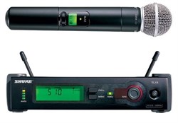 SHURE SLX24E/SM58 L4E 638 - 662 MHz профессиональная двухантенная 'вокальная' радиосистема с капсюлем микрофона SM58 - фото 18931