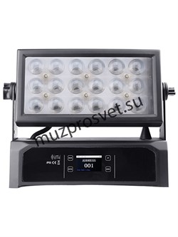 Washlight V3 Zoom IP65
                Прожектор Washlight V3 Zoom IP65
Полноцветная LED панель для архитектурных и сценических применений, 18 светодиодов RGBW 4 в 1 (50 000 ч.) по 15 Вт каждый, угол раскрытия 7°-58°.  DMX каналов 3/4/5/16/22/34. Степень  - фото 191797