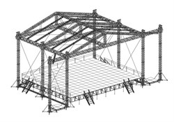 Сценический комплекс с замкнутым коньком с размером подиума 19,2 х 15,6 м, с электрической лебедкой и звуковыми порталами. - фото 193526
