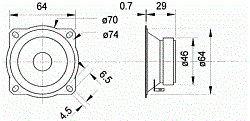 Головка динамическая ВЧ 80 Watt (12 dB/Okt. 5000 Hz), 8 Ом, > 5000 Hz, 90дБ  (Art.9002) - фото 201169