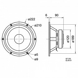 Hi - End Головка динамическая НЧ 20 см, 120 Вт, 2 х 4 Ом, 88 дБ  (Art.1330) - фото 202150