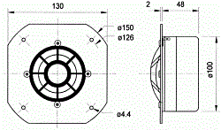 Головка динамическая СЧ 50мм, 120 Watt (12 dB/Okt. 800 Hz),8 Ом, 800-5000 Гц, 90дБ  (Art.1163) - фото 202709