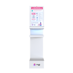 Бесконтактный санитайзер (дезинфектор) для рук с информационным видеоэкраном и дистанционным измерением температуры тела человека - фото 206027