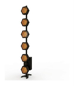 светодиодный прожектор "блайндер" Anzhee Lamp Line 6. Ламповый прожектор типа Blinder, ретро-стиль, форма "Линия", 6 шт. галогеновых ламп (Philips) по 300Вт., 1900K-2300K - фото 206105