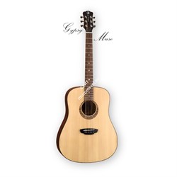 Luna Gypsy MUS PK - акустическая гитара, дредноут, цвет "сатин" глянец, чехол в комплекте - фото 21548