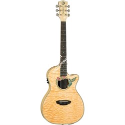 LUNA FAU HUM - электроакустическая гитара,cut,клен,цвет натур, рисунок "колибри" - фото 21911