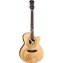 Luna OCL PCE- электроакустическая гитара,вырез,ель,цвет натур.матовый,гр "Peace" - фото 21913