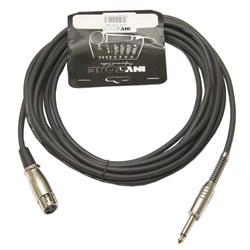 Invotone ACM1005BK - Микрофонный кабель, длина 5 м, разъемы моно джек- XLR3F (черный) - фото 22301