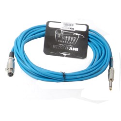 Invotone ACM1006B - Микрофонный кабель, mono jack 6,3 <-> XLR3F, длина 6 м (синий) - фото 22305