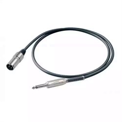 PROEL BULK220LU10 - инструментальный кабель, 6.3 джек моно  <-> XLR (папа), длина - 10 м - фото 22317