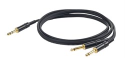 PROEL CHLP210LU3 - инсертый кабель,  6.3 джек стерео <-> 2 х 6.3 джек моно, длина - 3м - фото 22664