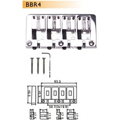 Dr.Parts BBR4/BK - струнодержатель для бас гитары, чёрн. - фото 26675