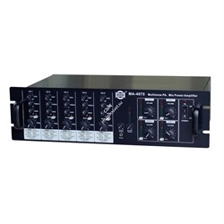 SHOW MA-4075 - трансляционный усилитель мощности 4 канала по 40 Вт ,  4 зоны,  50/700/100 В , 4-8 Oм - фото 27450