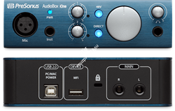 PreSonus AudioBox iOne аудио интерфейс, USB 2.0/iPad-Port, 2вх/2 вых канала, 1мик,1инстр, 24бит/44-96кГц, софт Studio One Artist - фото 27947