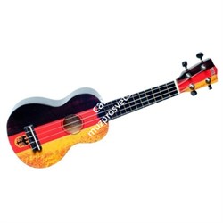 WIKI UK/DE - гитара укулеле сопрано, липа, рисунок "немецкий флаг", чехол в комплекте - фото 31396