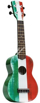 WIKI UK/IT - гитара укулеле сопрано, рисунок "итальянский флаг", чехол в комплекте - фото 31400
