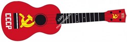 WIKI UK/CCCP - гитара укулеле сопрано, липа, рисунок "флаг СССР", чехол в компл. - фото 31415