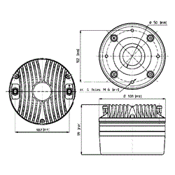 EIGHTEEN SOUND ND2080/8 - драйвер, неодим, 8 Ом, 100 Вт AES, 110 dB, 500...20000 Гц, выход 2" - фото 35205