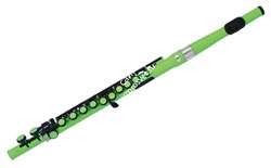 NUVO Student Flute - Laser Green флейта, студенческая модель, материал - пластик, цвет - зелёный, в комплекте тряпочка для проти - фото 35353