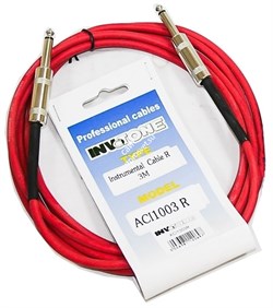 INVOTONE ACI1003/R - инструментальный кабель, 6,3 джек моно <-> 6,3 джек моно, длина 3 м (красный) - фото 38066