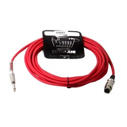 INVOTONE ACM1006/R - микрофонный кабель, 6,3 джек моно <-> XLR (мама), длина 6 м (красный) - фото 38128