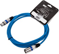 INVOTONE ACM1103/B - микрофонный кабель, XLR(папа) <-> XLR(мама),  длина 3 м (синий) - фото 38142