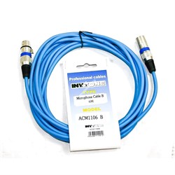 INVOTONE ACM1106/B - микрофонный кабель, XLR(папа) <-> XLR(мама),  длина 6 м (синий) - фото 38153