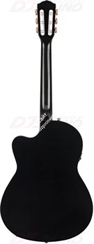 FENDER CN-140SCE BLK WC Электроакустическая классическая гитара, топ массив ели, цвет черный. С кейсом. - фото 38658