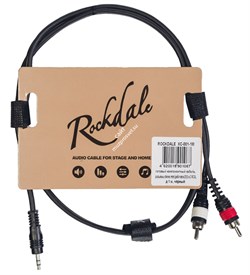 ROCKDALE XC-001-1M готовый компонентный кабель, разъёмы stereo mini jack папа (3,5) x 2 RCA, д 1 м, чёрный - фото 43711